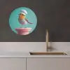 Roodborstje - Vogel - Koksmuts - Sokkel KitchenYeah - Keuken - Wandcirkel Forex klein -sfeer1