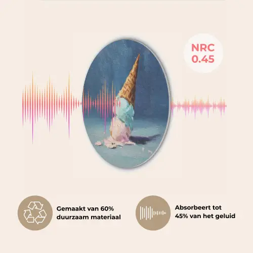 Ijshoorn - Bolletjes - Smelt - Roze Akoestische PET Vilt - Rond klein -USP_NL