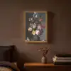 Bloemen in een vaas met schelpen en insecten - Balthasar van der Ast Light Box met batterij (Wandlamp) middel -sfeer4