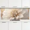 Bloem - Dahlia - Wit keuken achterwand 2 middel -3d