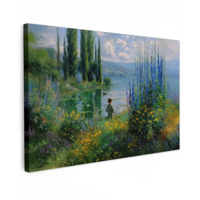 Bloemen - Meer - Bergen - Groen canvas 2cm klein -z3d