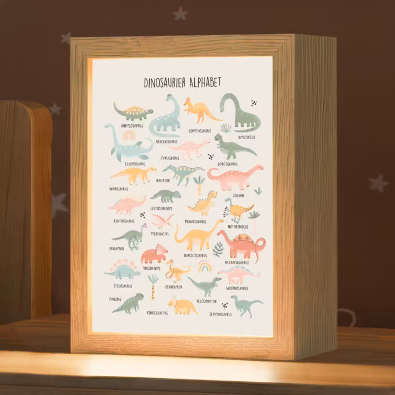 Nachtlicht Kinder - Pädagogisch - Alphabet lernen - Jungen - Buchstaben - Dino's
