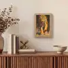 Tijger - Geschilderd - Oranje - Penseelstreken Light Box met kabel (Tafellamp) klein -sfeer2