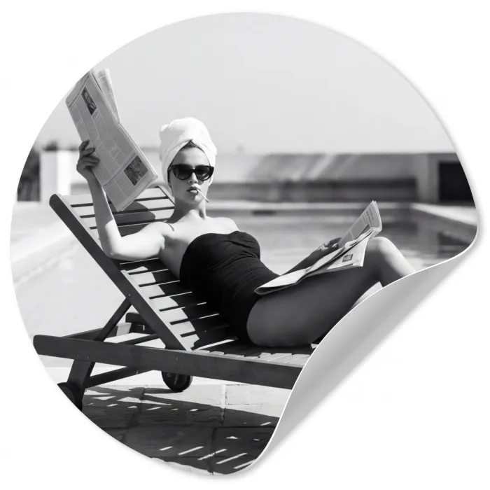 Glamour - Modern - Zwart - Wit Wandcirkel behangsticker klein -3d