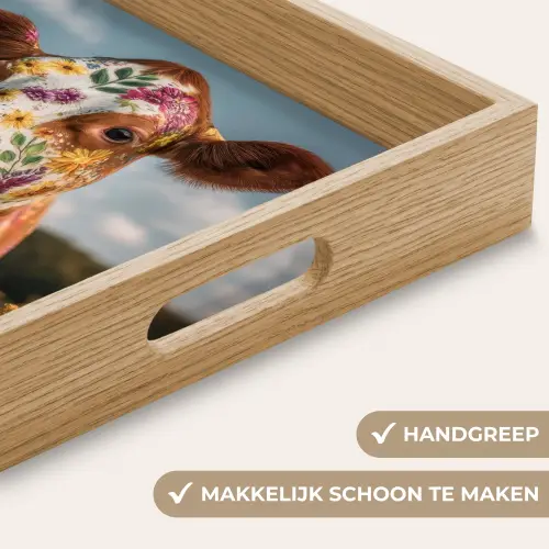 Koe - Bloemen - Weiland Dienblad Rechthoek middel -USP_HandgreepNL