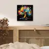 Boom - Kleurrijk - Bloemen - Zwart aluminium wit klein -sfeer3