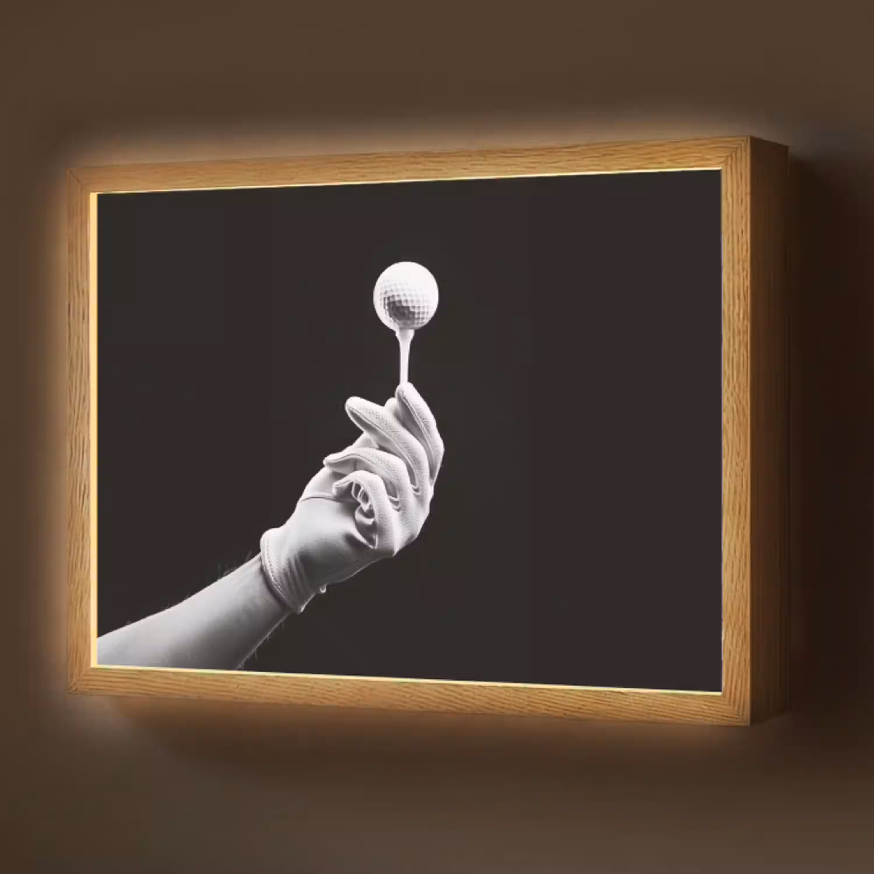 Golfbal - Zwart - Wit Light Box met batterij (Wandlamp) middel -z3d_website