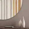 Minimalistisch - Boog - Lijnen - Beige Akoestische PET Vilt - Rond klein -sfeer5_closeup
