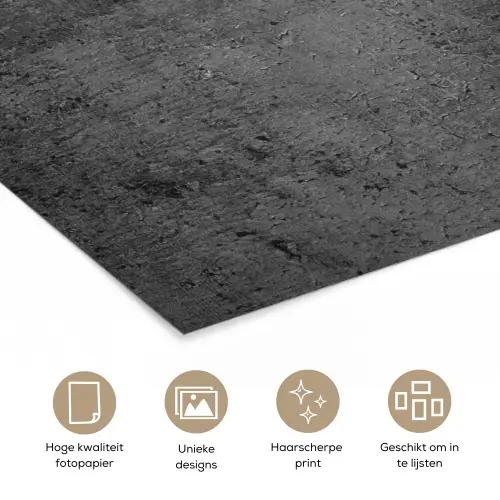 Structuur - Beton - Grijs - Industrieel - Rustiek poster papier klein -closeup_NL