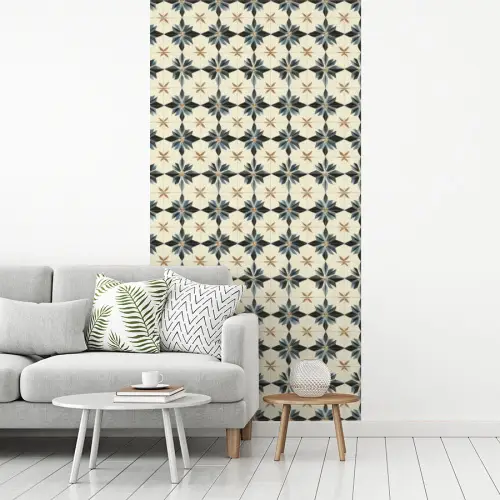 Sierlijk - Ornament - Blauw fotobehang vinyl groot 64 -woonkamer
