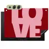 Love - Rood - Blokletters Inductie beschemer met haakjes klein -3d