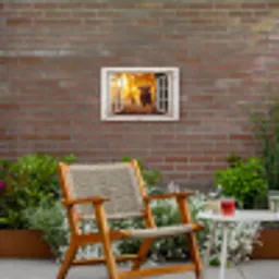 Schotse hooglander - Bos - Herfst - Dieren - Natuur - Bladeren - Doorkijk Tuinposter op houten frame 2 cm dik klein -sfeer3
