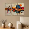 Kleurrijk - Geometrisch - Abstract - Aesthetic Canvas - Meerluiken 3 luik klein -sfeer1