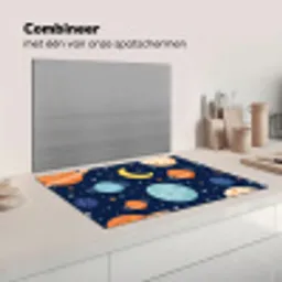 Ruimte - Planeten - Kleurrijk Inductie beschermer vinyl 3mm klein -wsfeer7_website