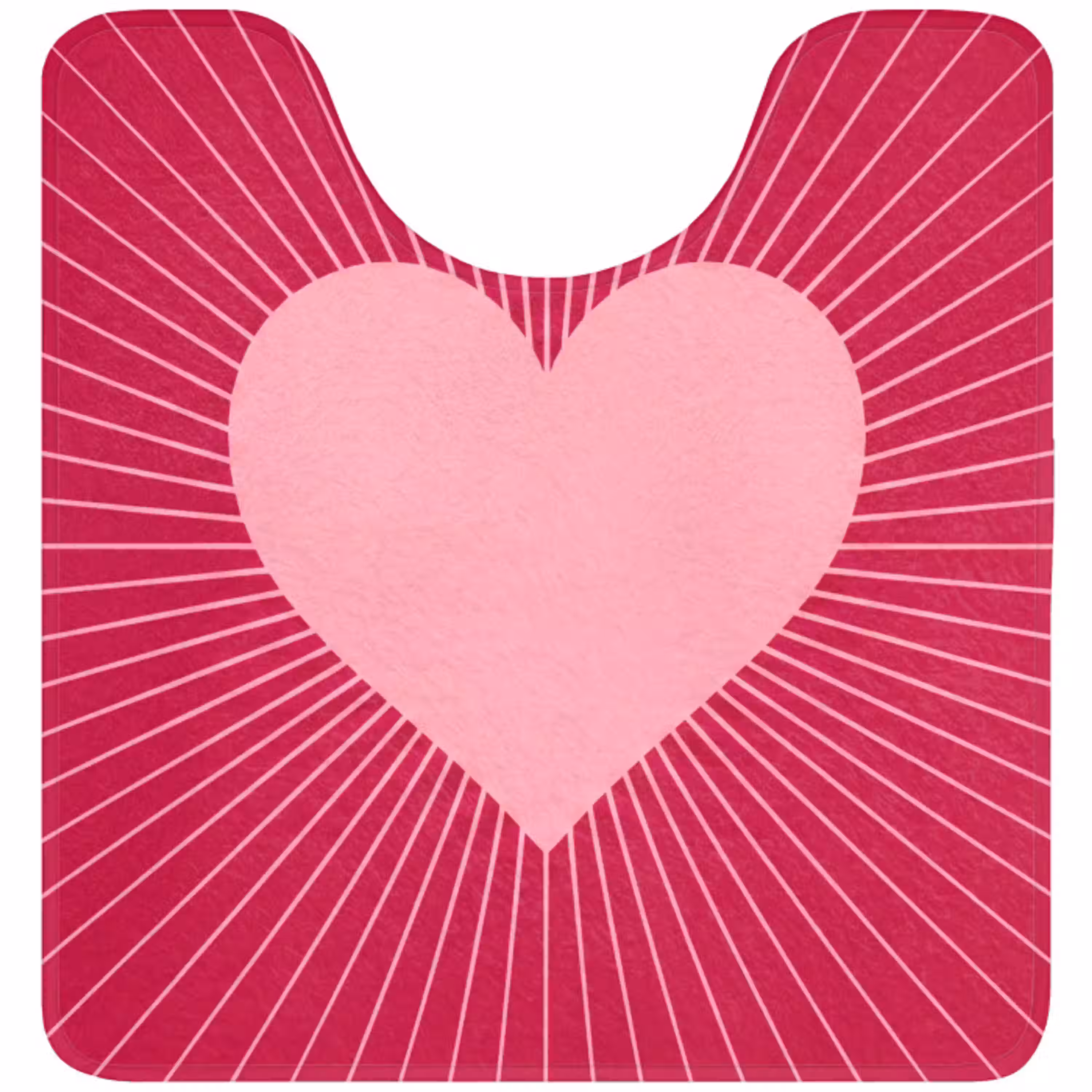 Hart - Stralen - Liefde - Abstract - Roze WCmat U-uitsnede middel -3d