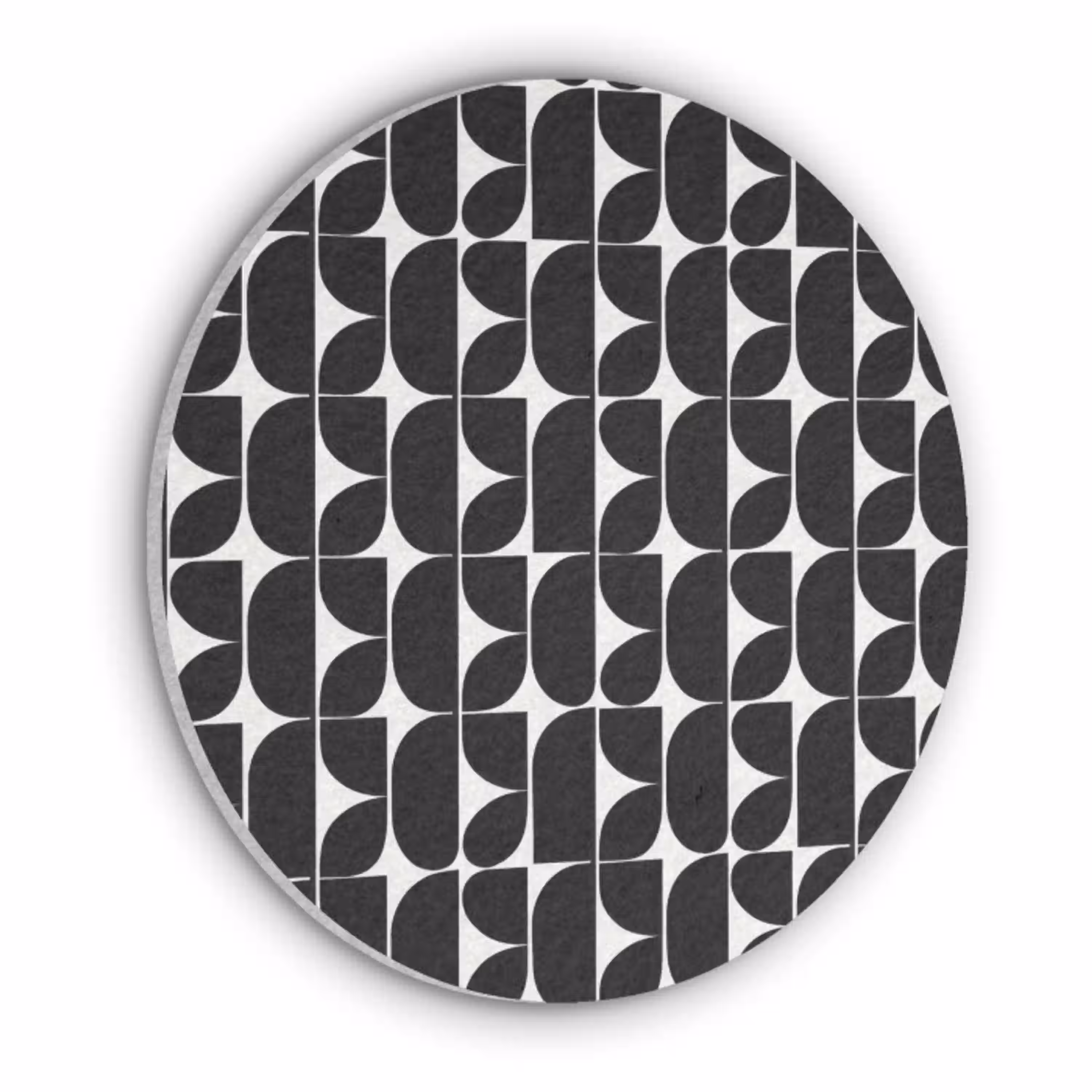 Modern - Geometrisch - Zwart Akoestische PET Vilt - Rond klein 838 -3d