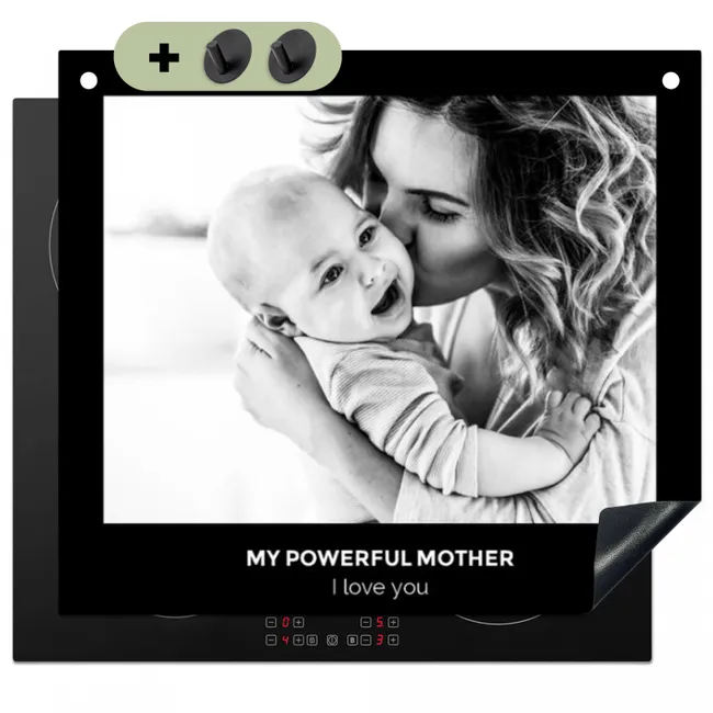 2 in 1 Inductie beschermer - Eigen foto en tekst