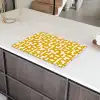 Geel - Beige - Patroon Inductie beschermer vinyl 3mm klein 276 -sfeer8
