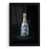 Champagne - Bloemen - Goud - Chique fotolijst zwart zonder passe partout klein -3d