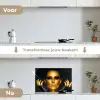 Vrouw - Portret - Goud - Luxe - Zwart keuken achterwand spatscherm klein -voor_na_NL