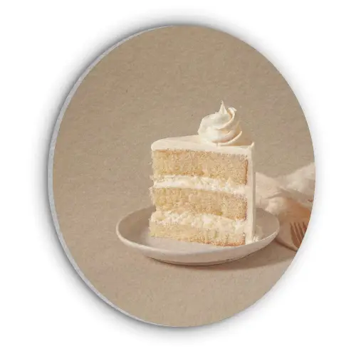Vanilletaart - Cake - Romig Akoestische PET Vilt - Rond klein -3d