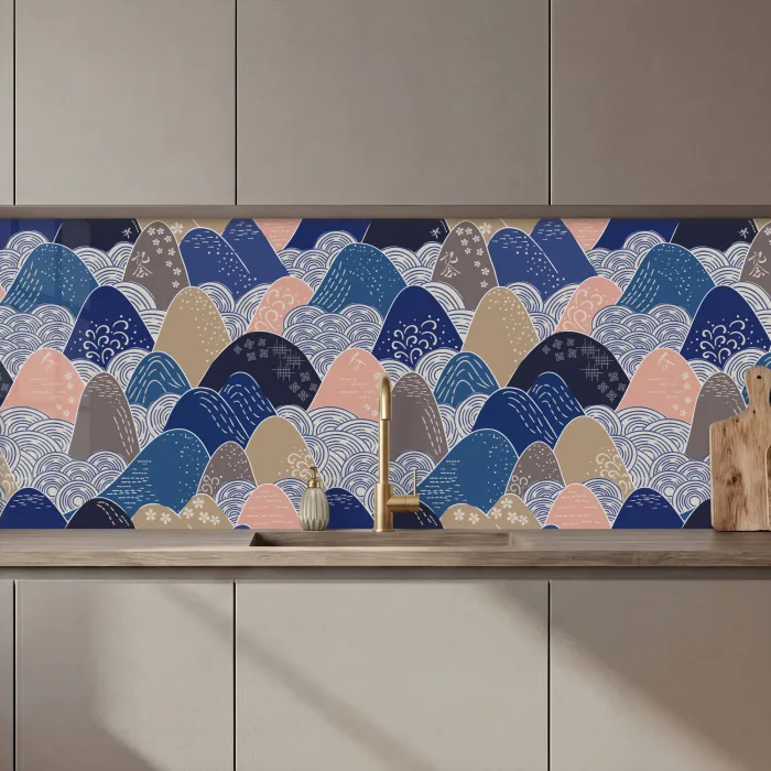 Berg - Pastel - Japans - Patronen keuken achterwand 2 middel 871 zz_3dshopping