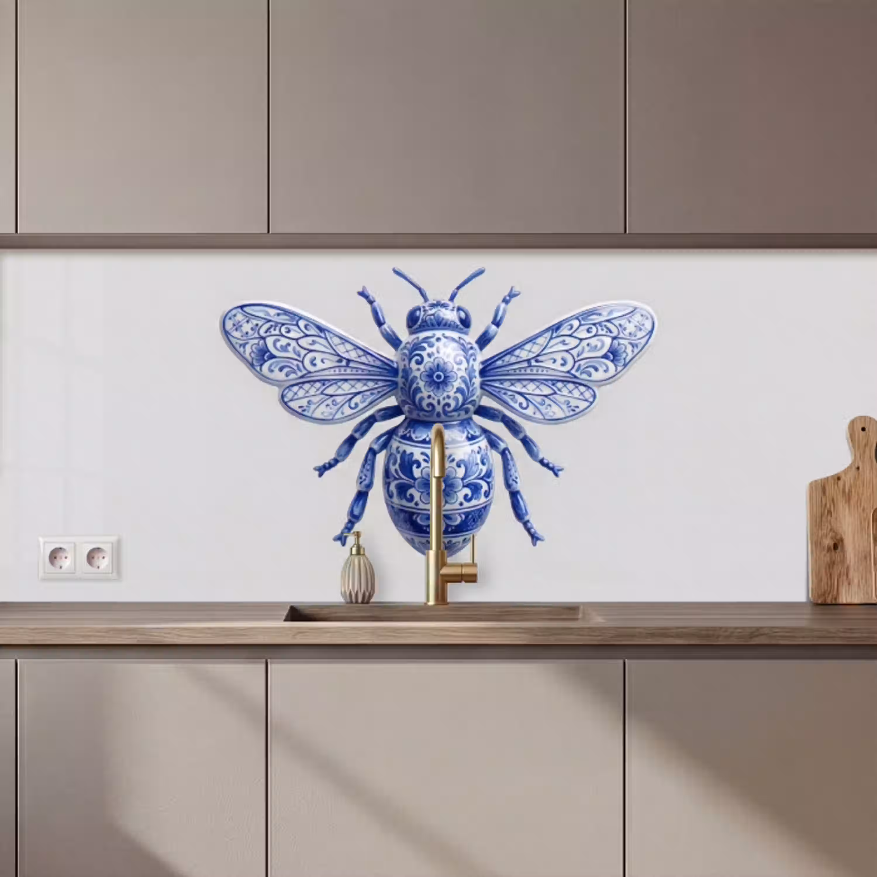 Bij - Modern - Delfts - Blauw keuken achterwand 2 middel zz_3dshopping