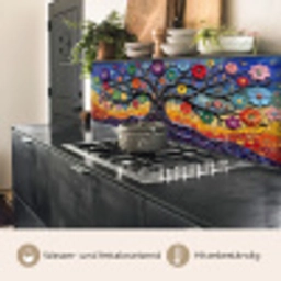 Levensboom - Mozaïek - Bloemen - Kleurrijk - Vrolijk keuken achterwand 2 middel -usp_DE