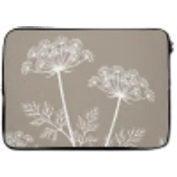 Grafisch - Fluitenkruid - Taupe laptophoes neopreen klein -zkaufland3dotto