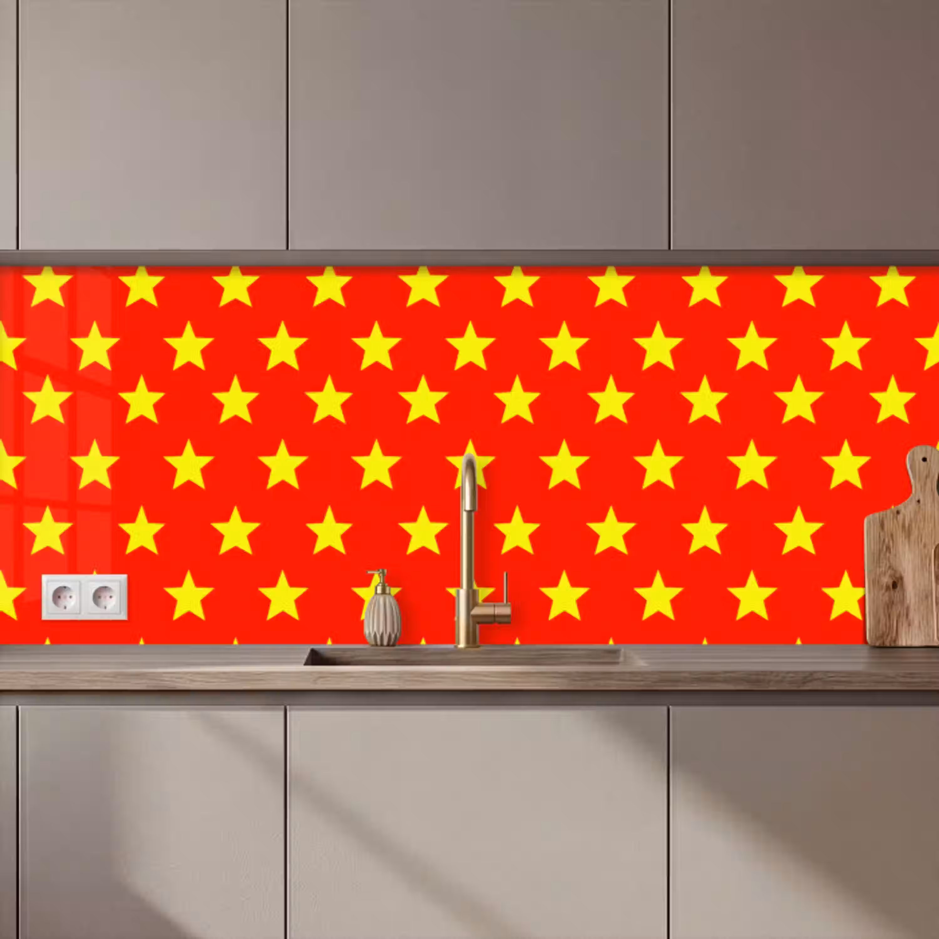 Ster - Patroon - Geel keuken achterwand 2 middel 871 zz_3dshopping