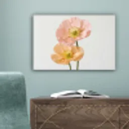 Papavers - Botanisch - Roze canvas 2cm klein -sfeer4