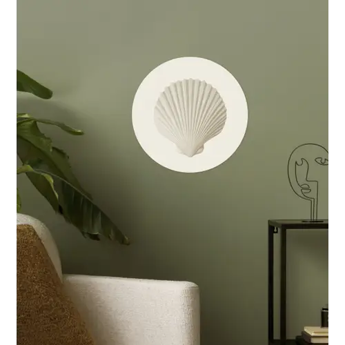 Schelp - Minimalistisch - Wit Wandcirkel behangsticker klein -sfeer2