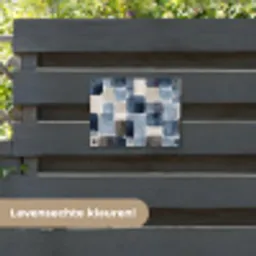Patroon - Blauw - Vierkanten tuinposter los doek klein -sfeer3