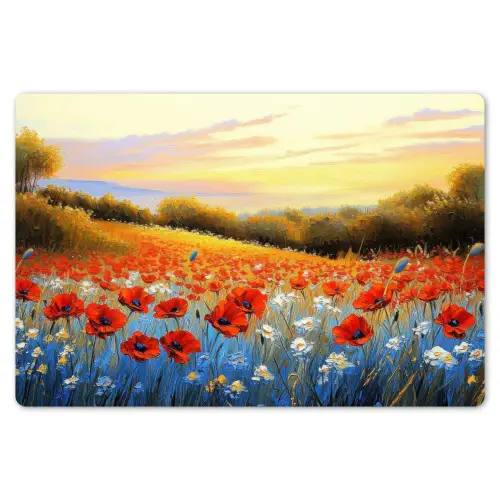 Klaproos - Bloemenveld - Kleurrijk Placemat vinyl groot -zzsfeer1_Kitchenyeah-website
