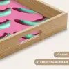Bananen - Patroon - Blauw - Roze Dienblad Rechthoek middel -USP_HandgreepDE