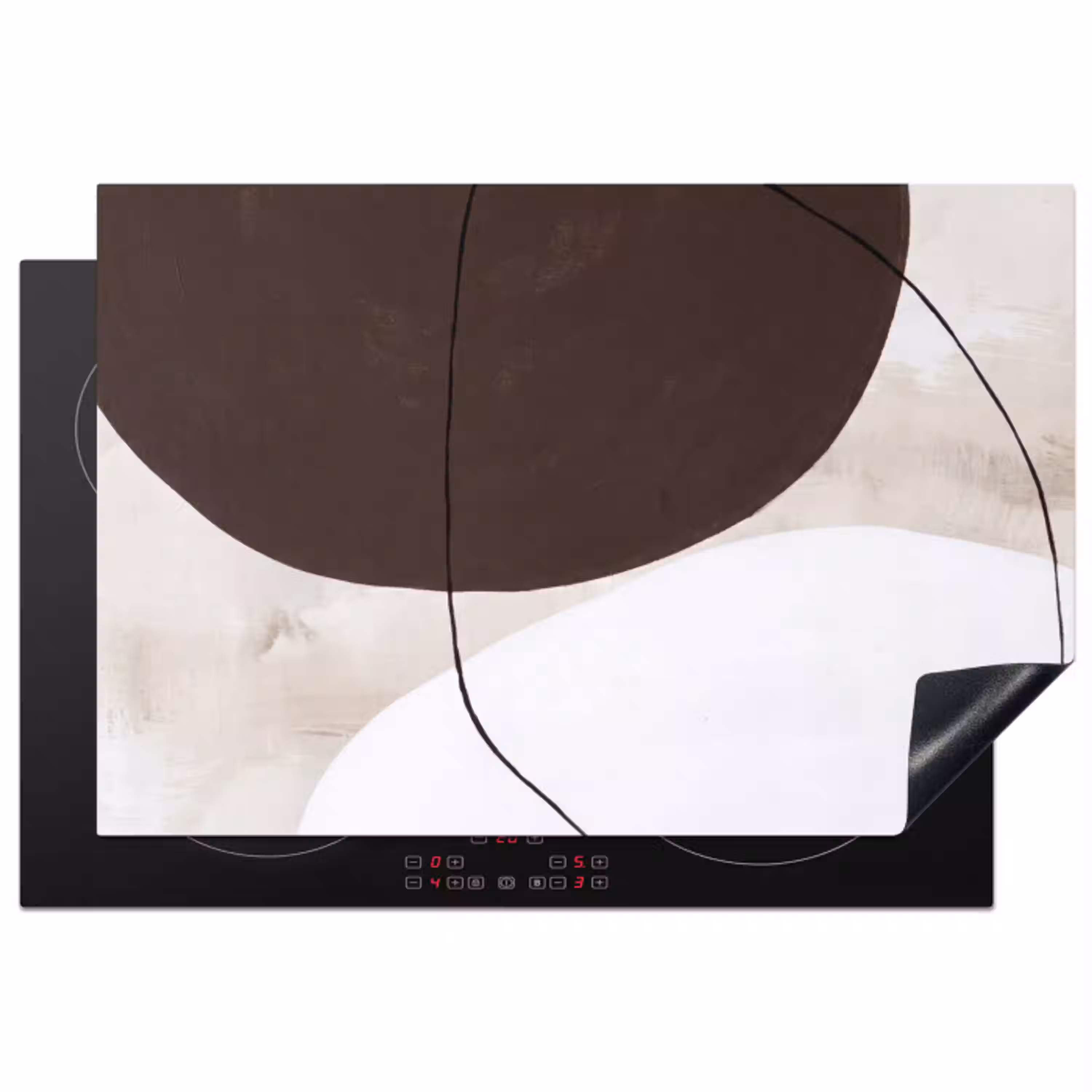 Abstract - Vormen - Modern Inductie beschermer vinyl 3mm klein -3d