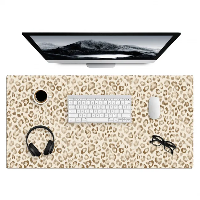 Desk Mat - Leopard - Classic - Beige