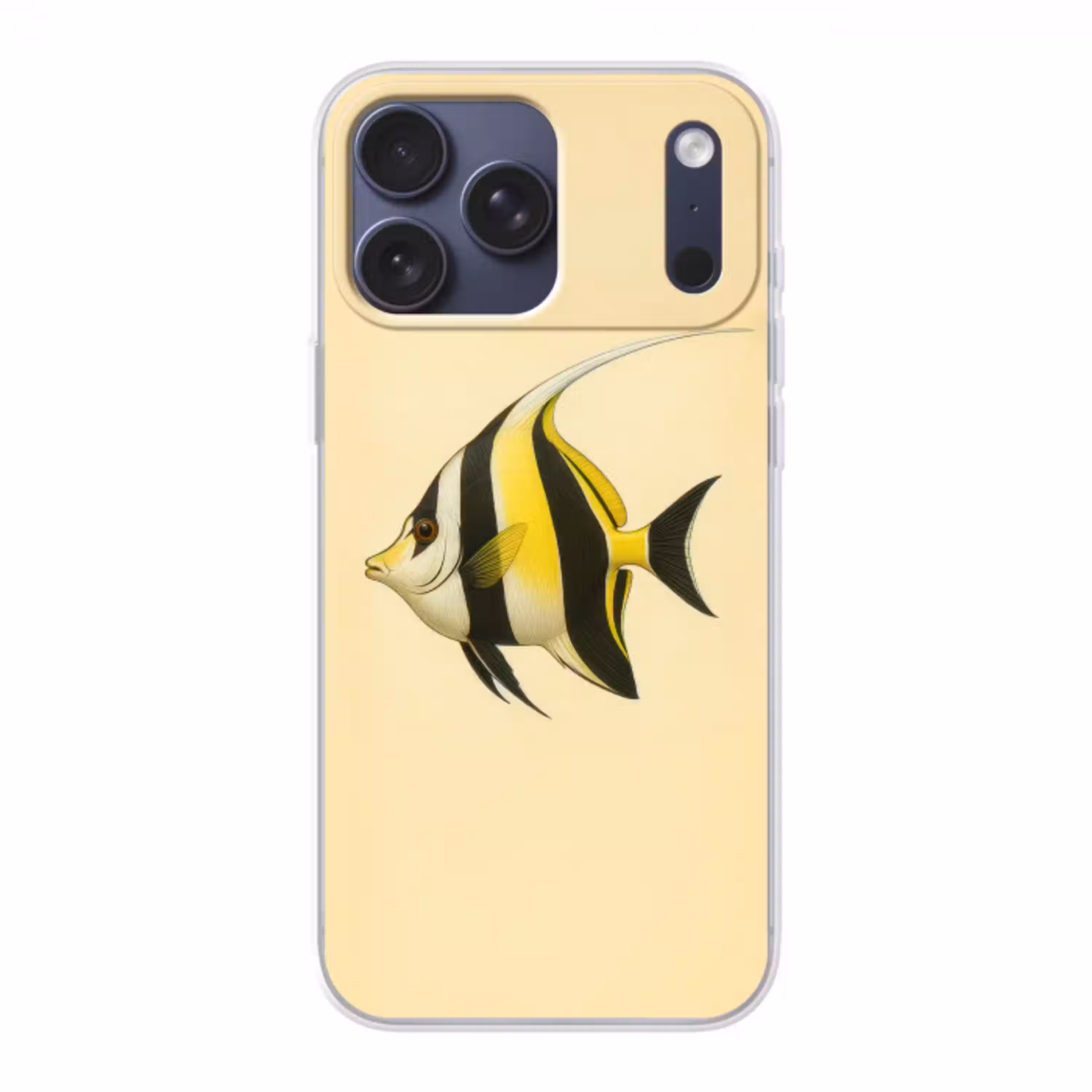 Vis - Sierlijk - Rugvin - Geel Telefoonhoesje iPhone 17 Pro Max klein -3d