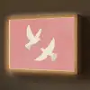 Duiven - Wit - Sierlijk Light Box met batterij (Wandlamp) middel -z3d_website