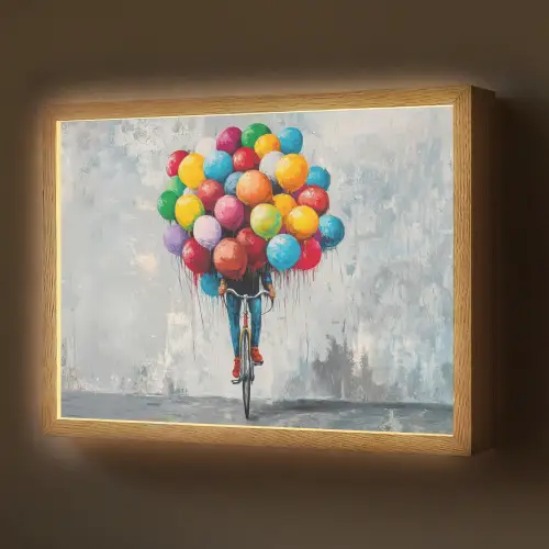 Balonnen - Street art - Vintage Light Box met batterij (Wandlamp) middel -z3d_website