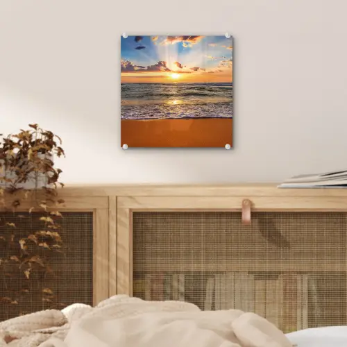 Strand - Zonsondergang - Zee - Wolken - Horizon plexiglas 5mm klein -sfeer4