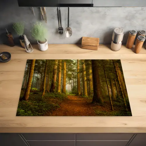 Bos - Natuur - Bomen - Landschap - Bladeren Inductie beschermer vinyl 3mm middel -sfeer5
