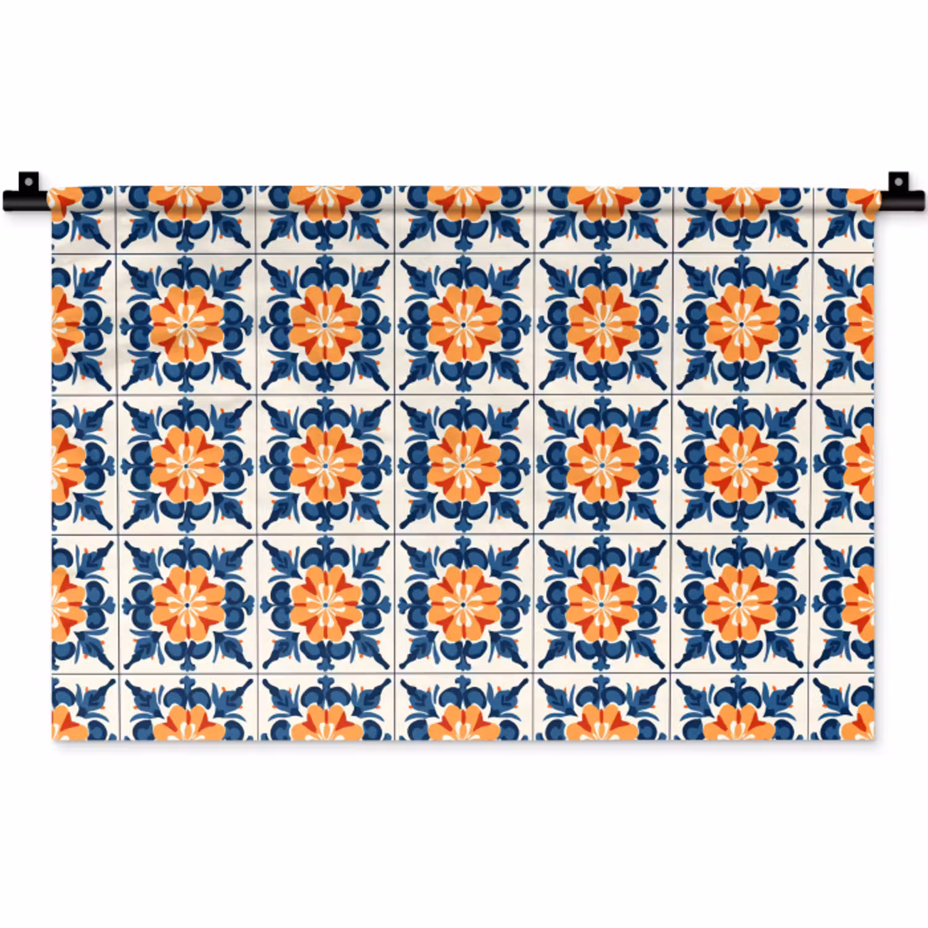 Traditioneel - Tegel - Oranje Wandkleed katoen klein 269 -zz3d