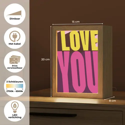 Love - Tekst - Roze - Valentijn Light Box met kabel (Wandlamp) klein -USP_websiteoverzichtNL
