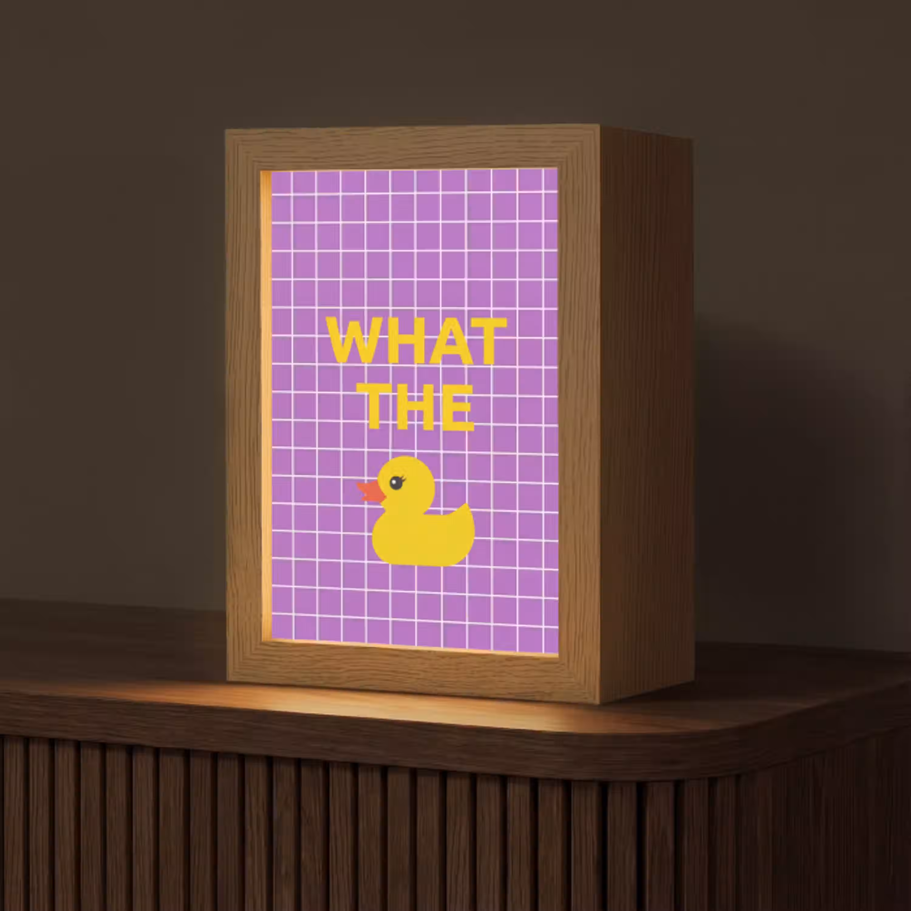 Tekst - Eend - Paars Light Box met kabel (Tafellamp) klein -z3d_website