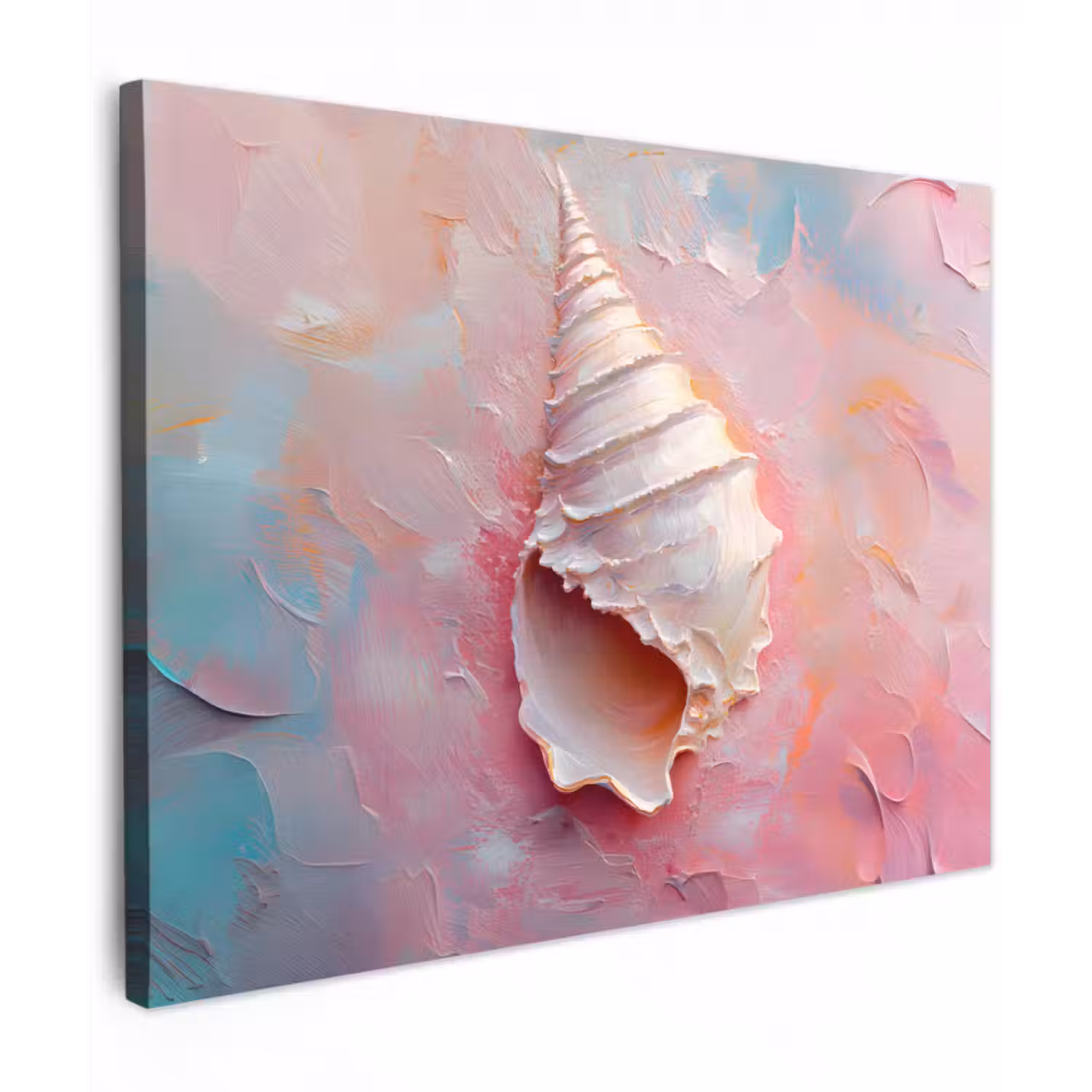 Leinwandbild - Muschel - Pastell - Rosa