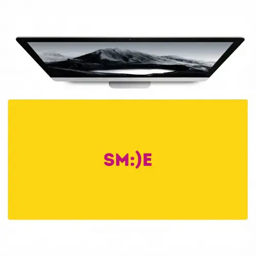 Smile - Roze - Geel Muismat XXL klein -zzz3d