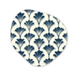 Klassiek - Motief - Blauw Wandcirkel Organisch Aluminium middel 851 -3d