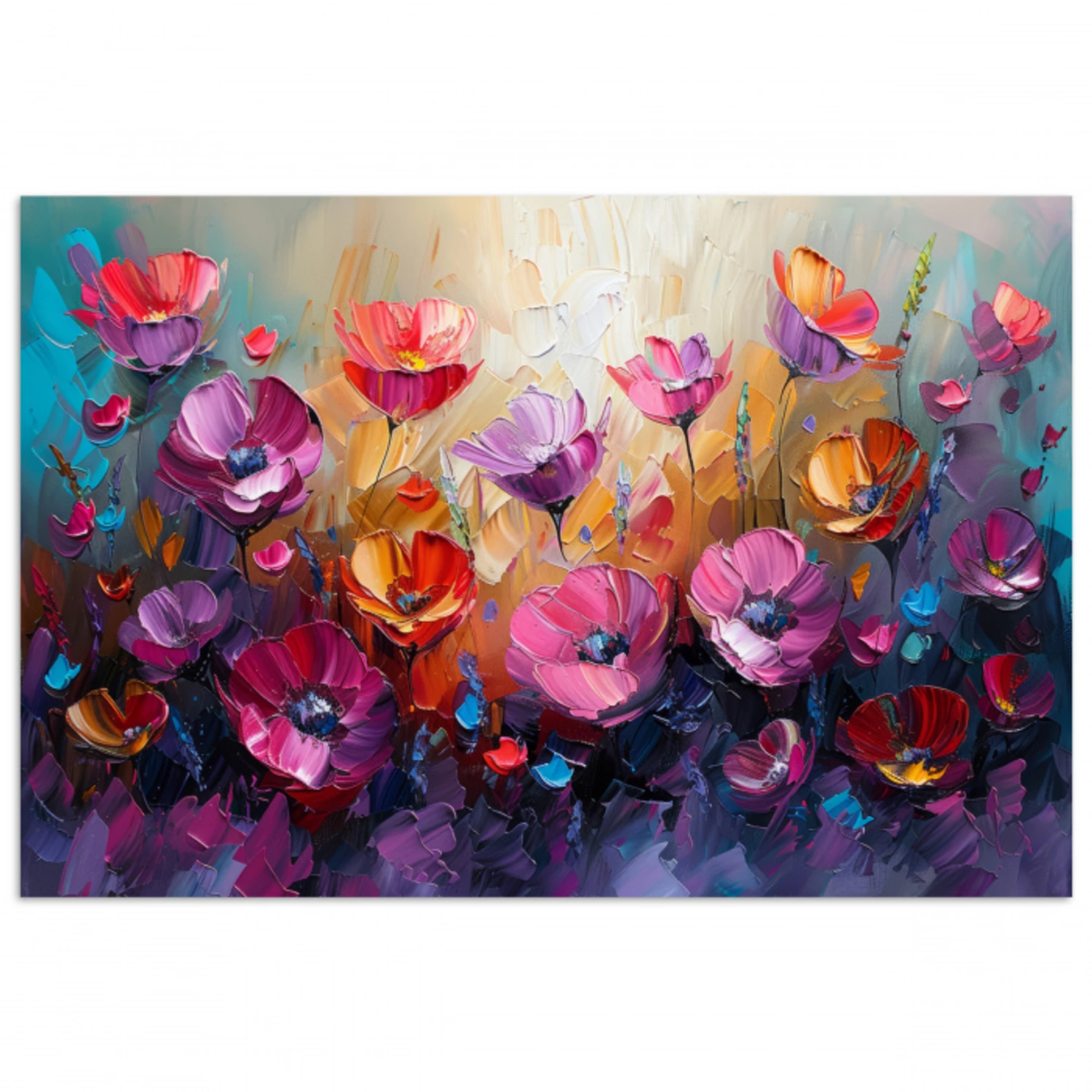 Bloemen - Botanisch - Kunst - Roze - Natuur poster papier klein -3d