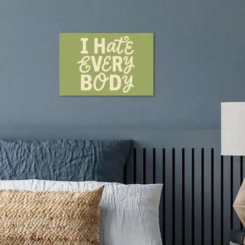 I hate everybody - Groen - Retro poster papier klein -sfeer2